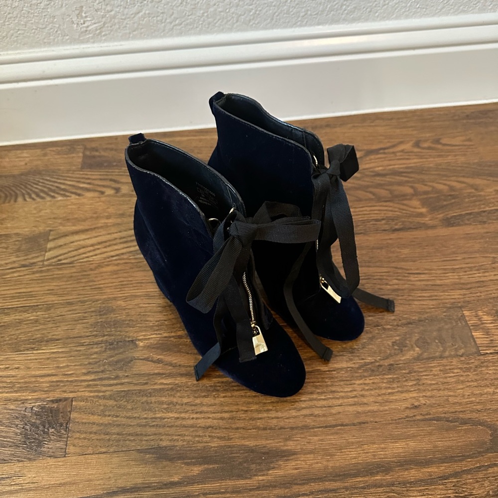 ZARA Navy Blue Ankle Boots size IT 37US 6.5-7